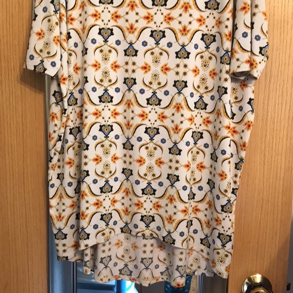 Blue & gold LuLaRoe Irma blouse size Medium - Picture 3 of 7